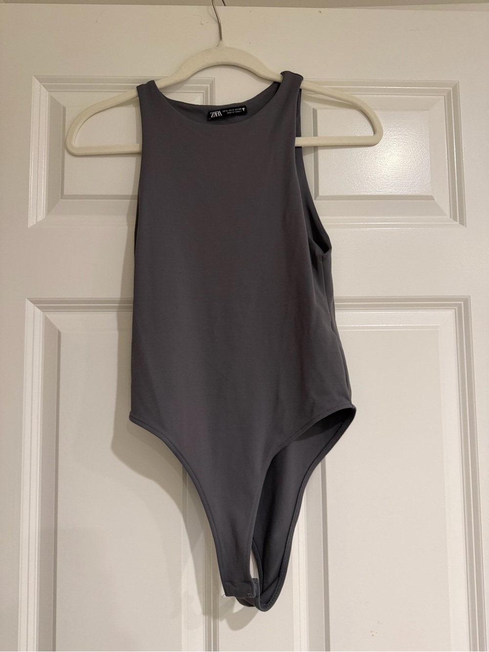 Zara Charcoal Gray Sleeveless Bodysuit